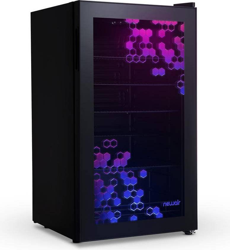 Newair Prismatic Series 19 Single Zone 126 Cans Beverage RGB Black