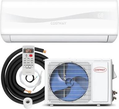 Costway 12000 BTU 17 SEER2 208-230V Ductless Mini Split Air Conditioner and Heater